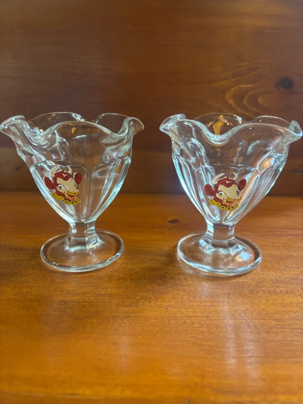Vintage Elsie the Cow Ice Cream Dishes - Set of 2
